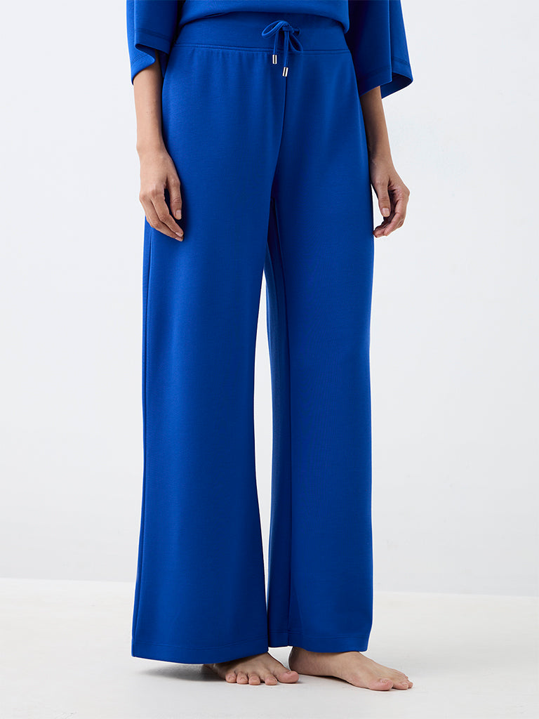 Wunderlove Blue Solid High-Rise Pants