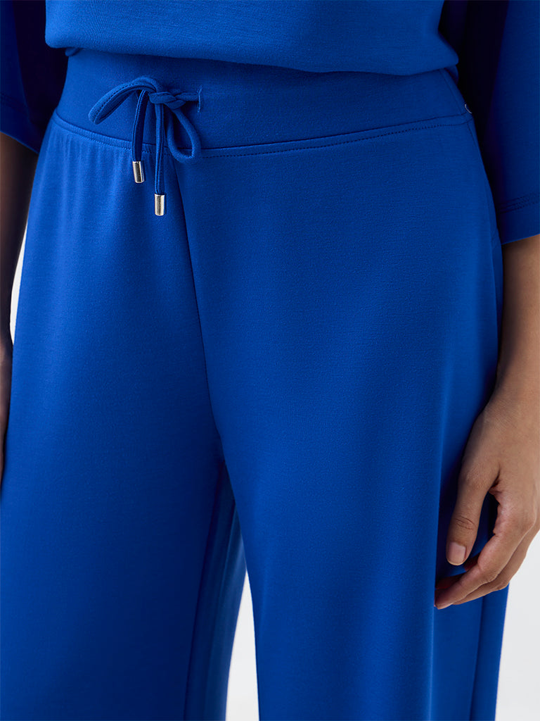 Wunderlove Blue Solid High-Rise Pants