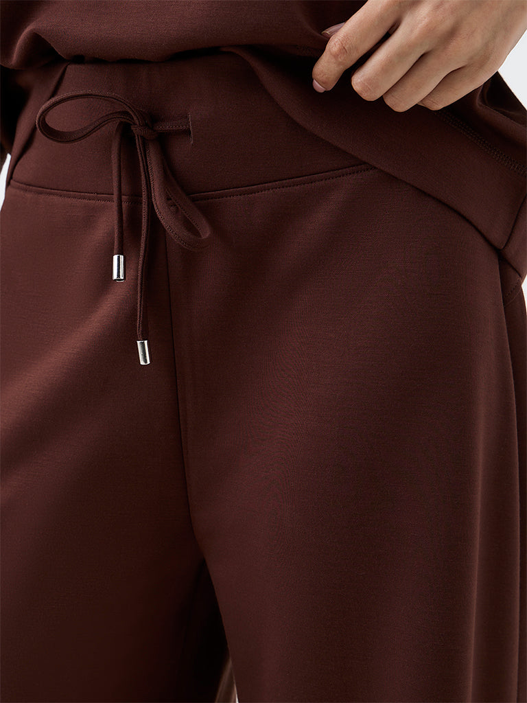 Wunderlove Dark Brown Solid High-Rise Pants