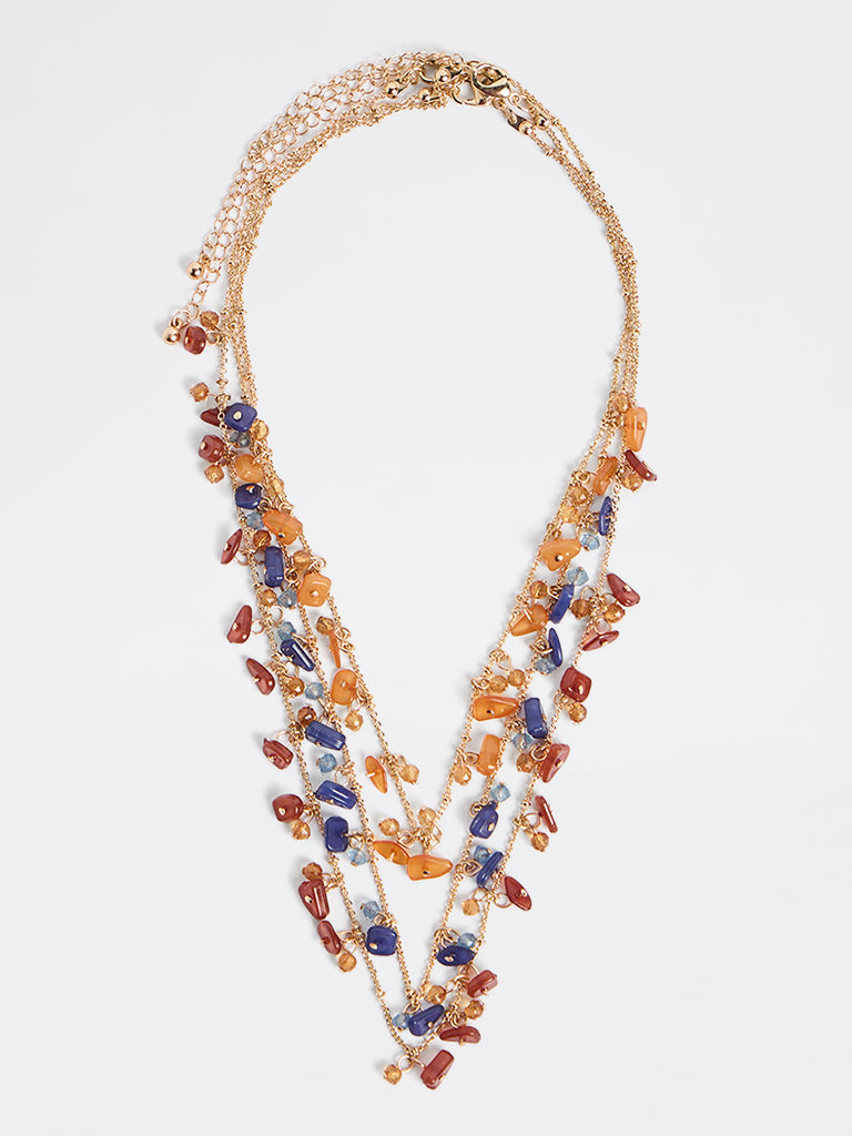 Westside Accessories Multicolour Stone 3-Layer Statement Necklace