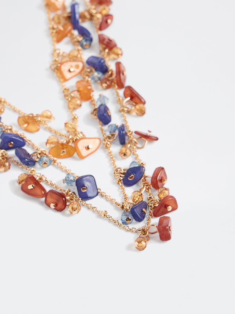 Westside Accessories Multicolour Stone 3-Layer Statement Necklace