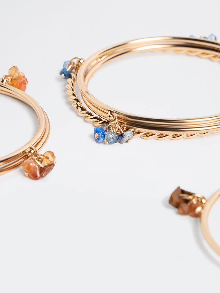 Westside Accessories Multicolour Stone Bangles - Pack of 6