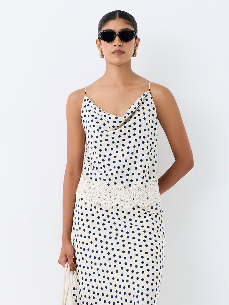 Wardrobe Cream Polka Dotted Top