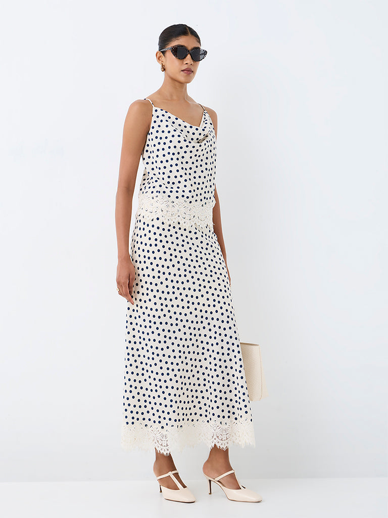 Wardrobe Cream Polka Dotted Top