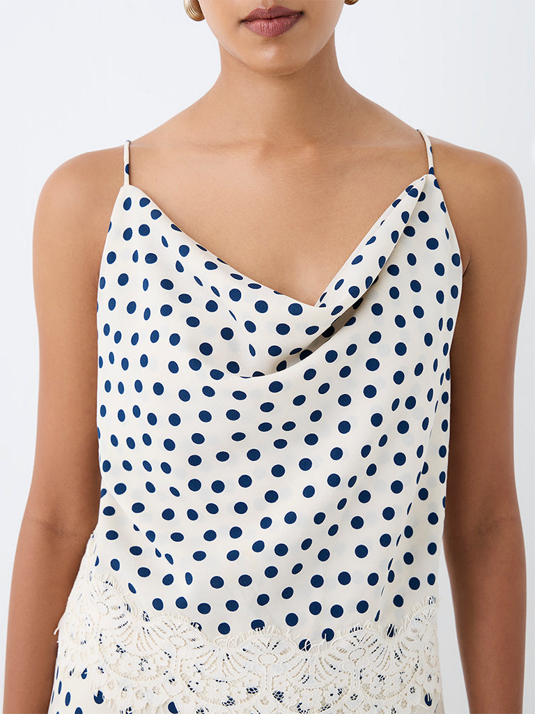 Wardrobe Cream Polka Dotted Top