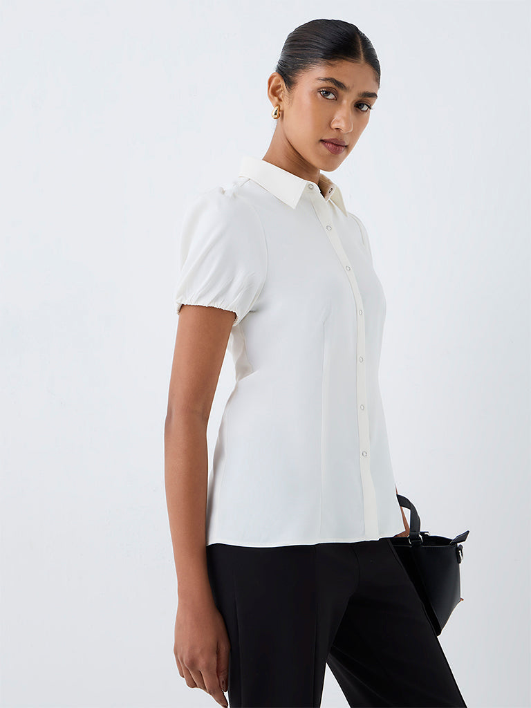 Wardrobe Ivory Solid Shirt
