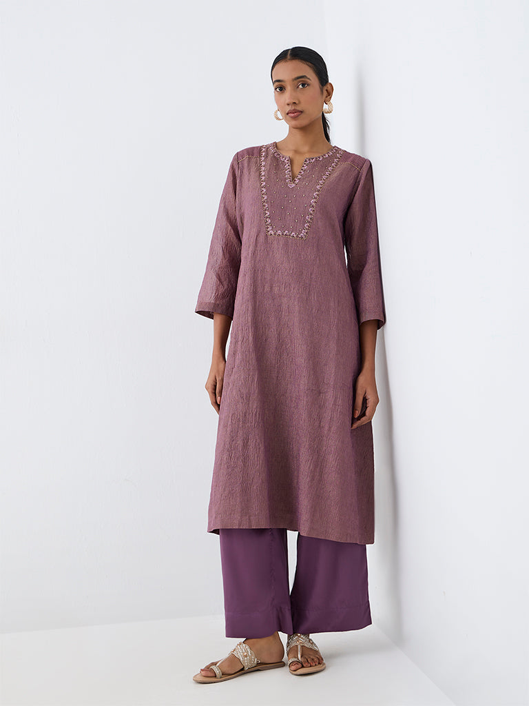 Zuba Purple Solid Pants