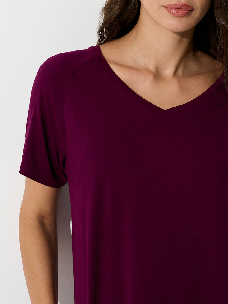 Wunderlove Wine Solid T-Shirt