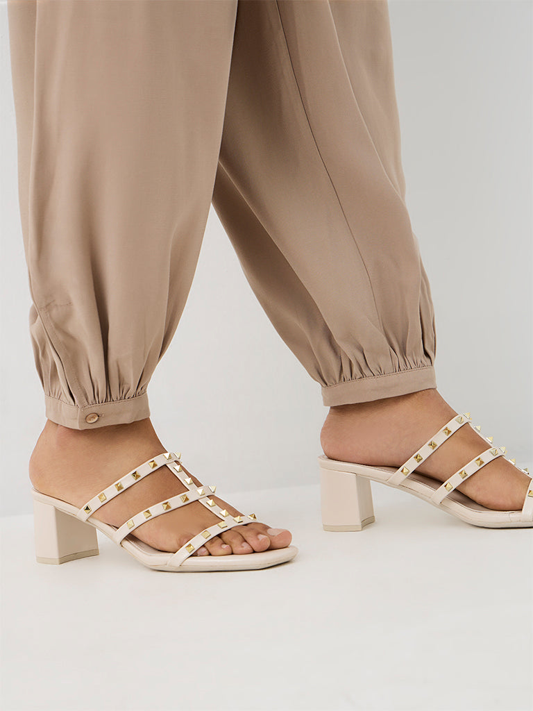 LOV Light Taupe High-Rise Harem Cotton Pants