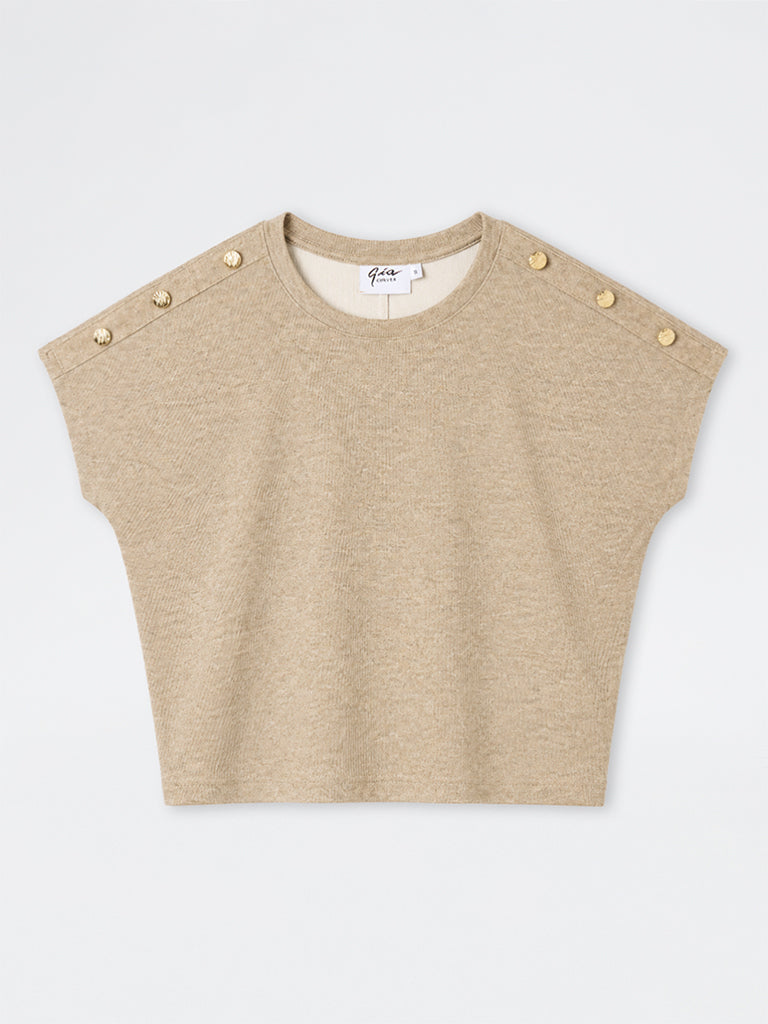 Gia Beige Melange Top