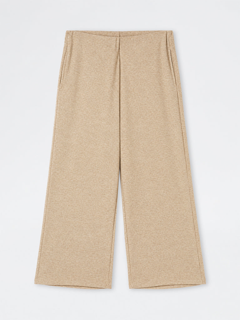 Gia Beige Melange High-Rise Trousers
