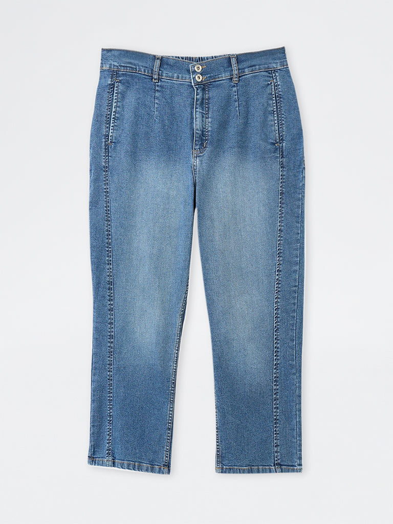 Gia Blue Wash High-Waist Jeans