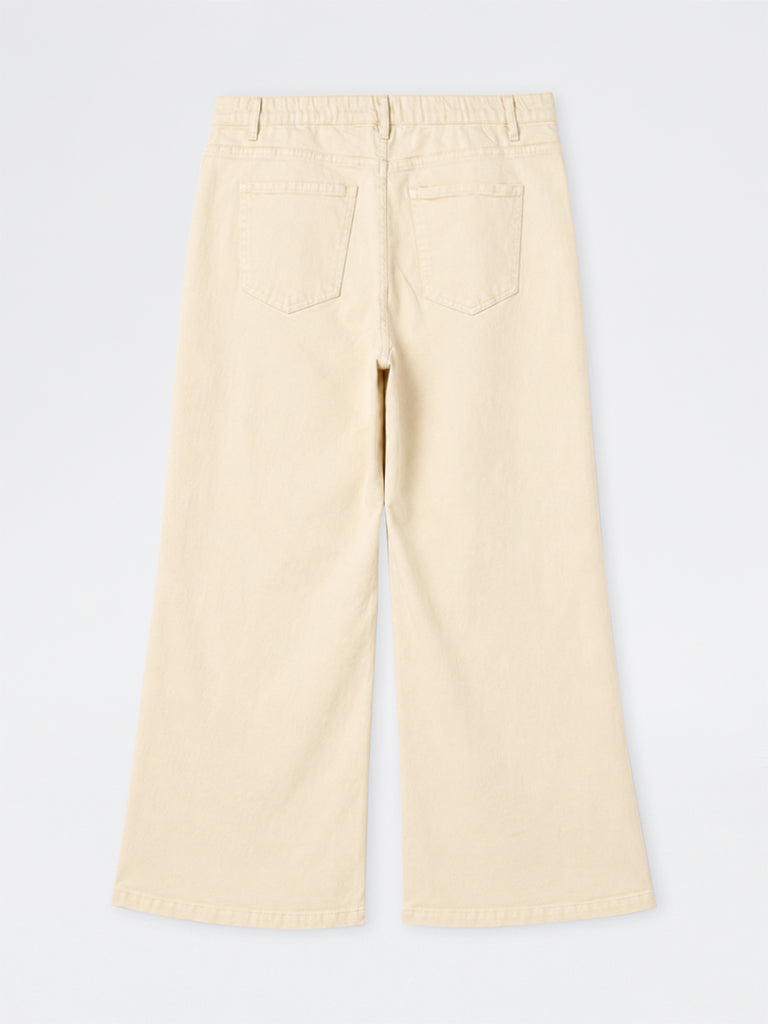 Gia Cream Straight-Leg High-Waist Jeans