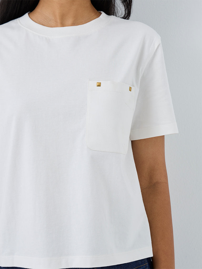 LOV White Cotton T-Shirt
