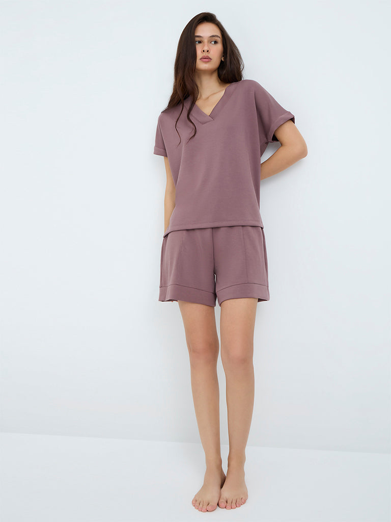 Wunderlove Mauve Solid T-Shirt