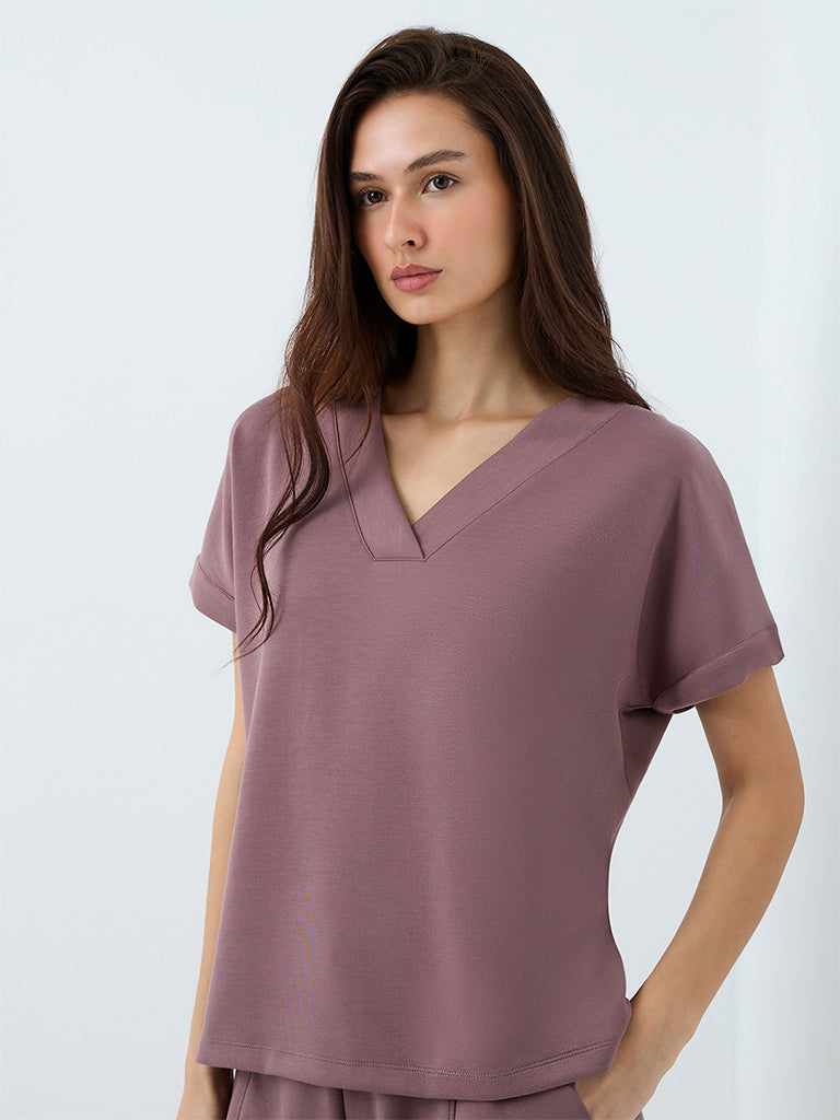 Wunderlove Mauve Solid T-Shirt
