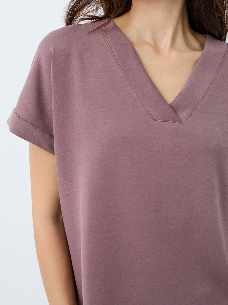 Wunderlove Mauve Solid T-Shirt