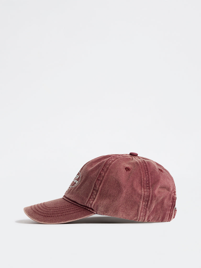 Westside Accessories Rust Washed Text Embroidered Cap