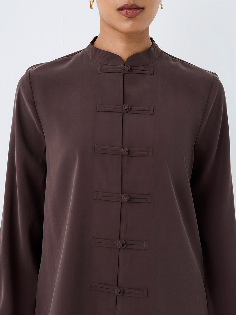 Wardrobe Dark Brown Solid Blouse