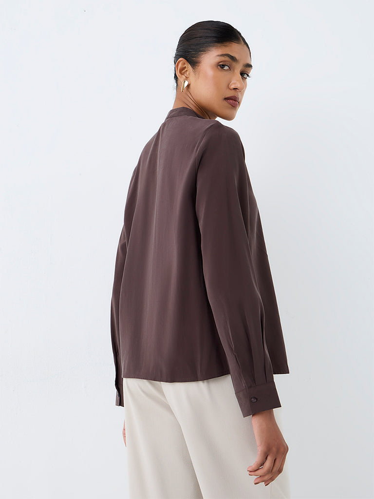 Wardrobe Dark Brown Solid Blouse
