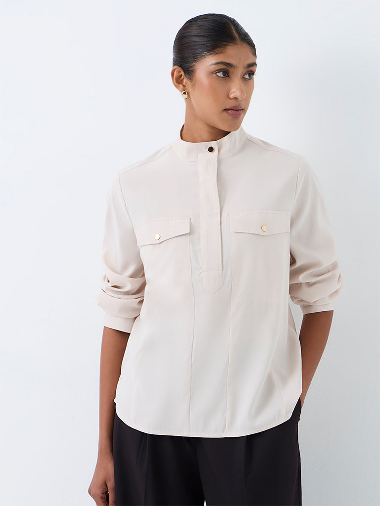 Wardrobe Ivory Solid Blouse