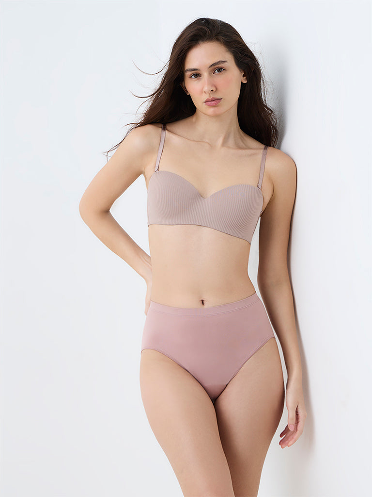 Wunderlove Mauve Solid Seamfree Full Briefs