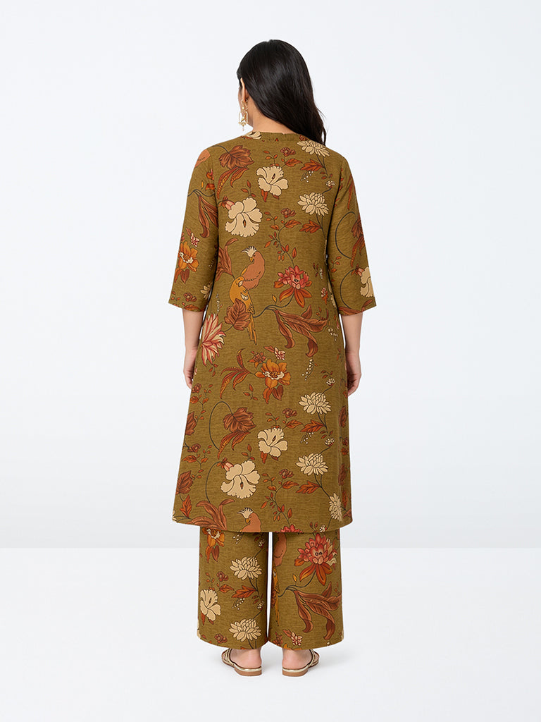 Diza Olive Nature-Inspired Pants