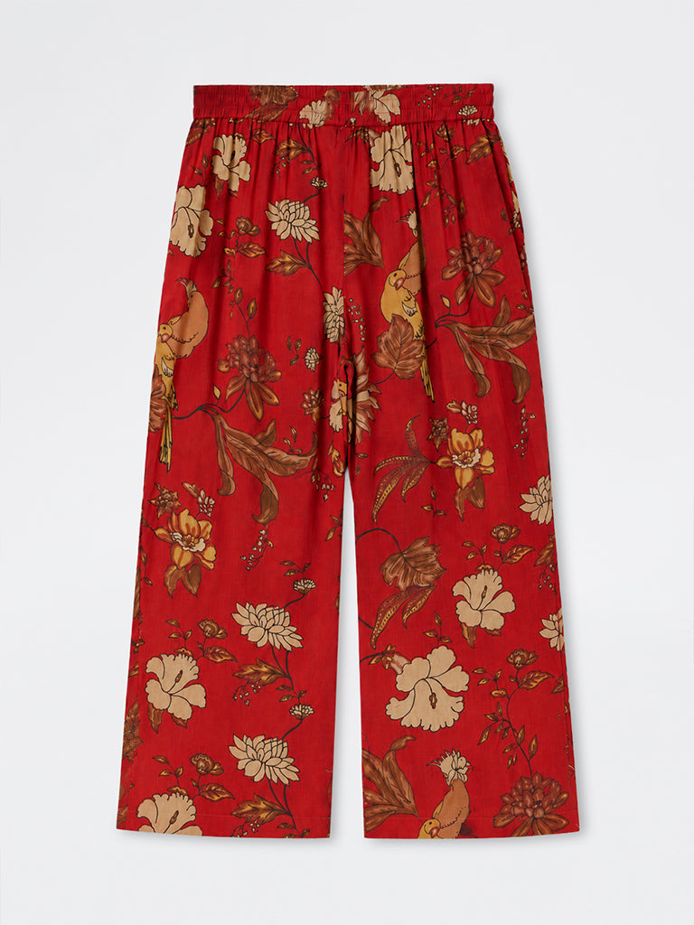 Diza Red Nature-Inspired Pants