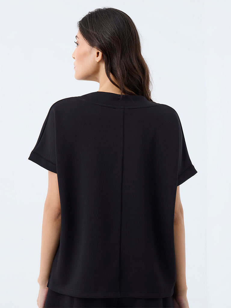 Wunderlove Black Solid T-Shirt