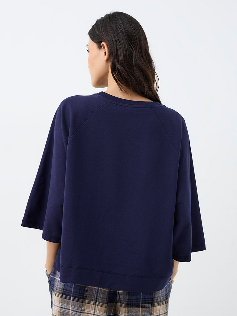 Wunderlove Navy Typographic T-Shirt