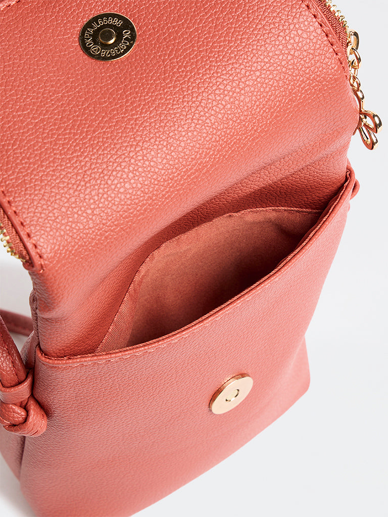Westside Coral Textured Phone Sling Bag
