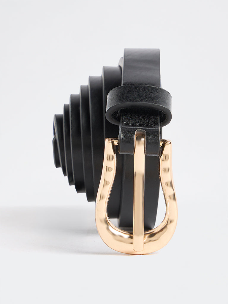 Westside Accessories Black Horseshoe Buckle Belt