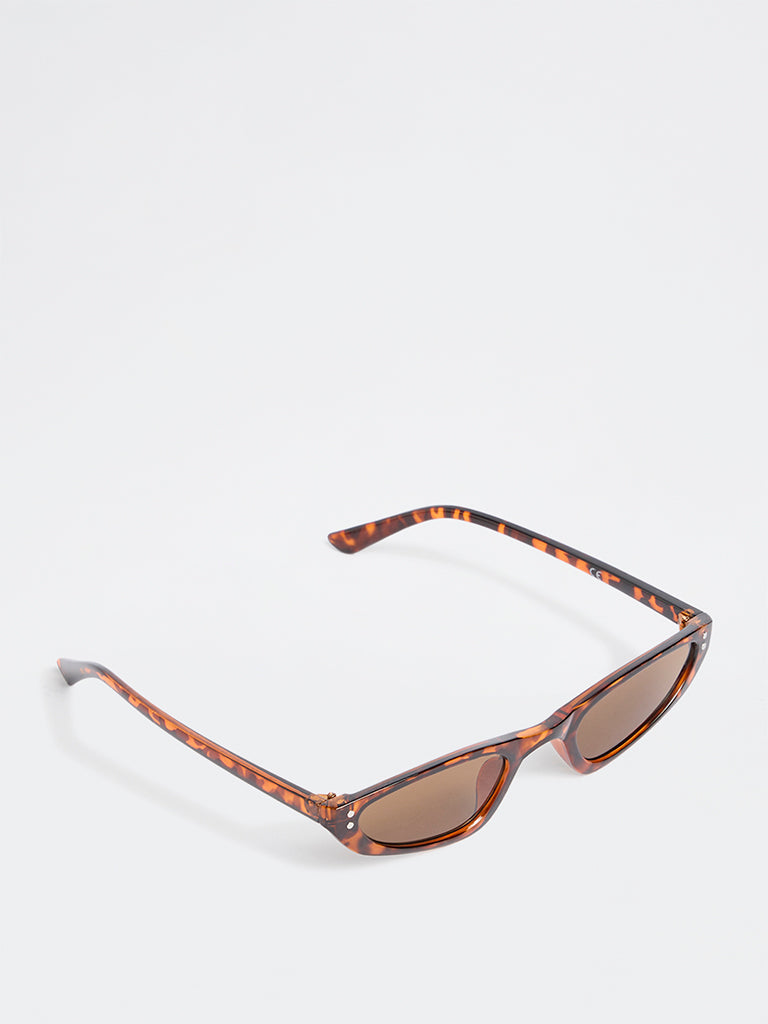 Westside Accessories Brown Animal Design Cateye Sunglasses - Comes with a Pouch and Cleaning Cloth