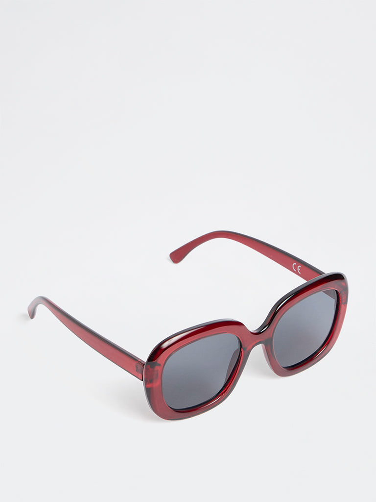 Westside Accessories Red Oversized Sunglasses - Comes with a Pouch and Cleaning Cloth