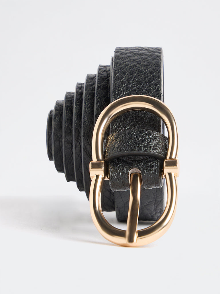 Westside Accessories Black Textured Double D-Buckle Belt