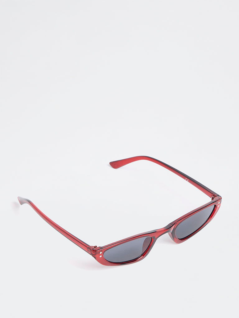 Westside Accessories Red Cateye Sunglasses - Comes with a Pouch and Cleaning Cloth