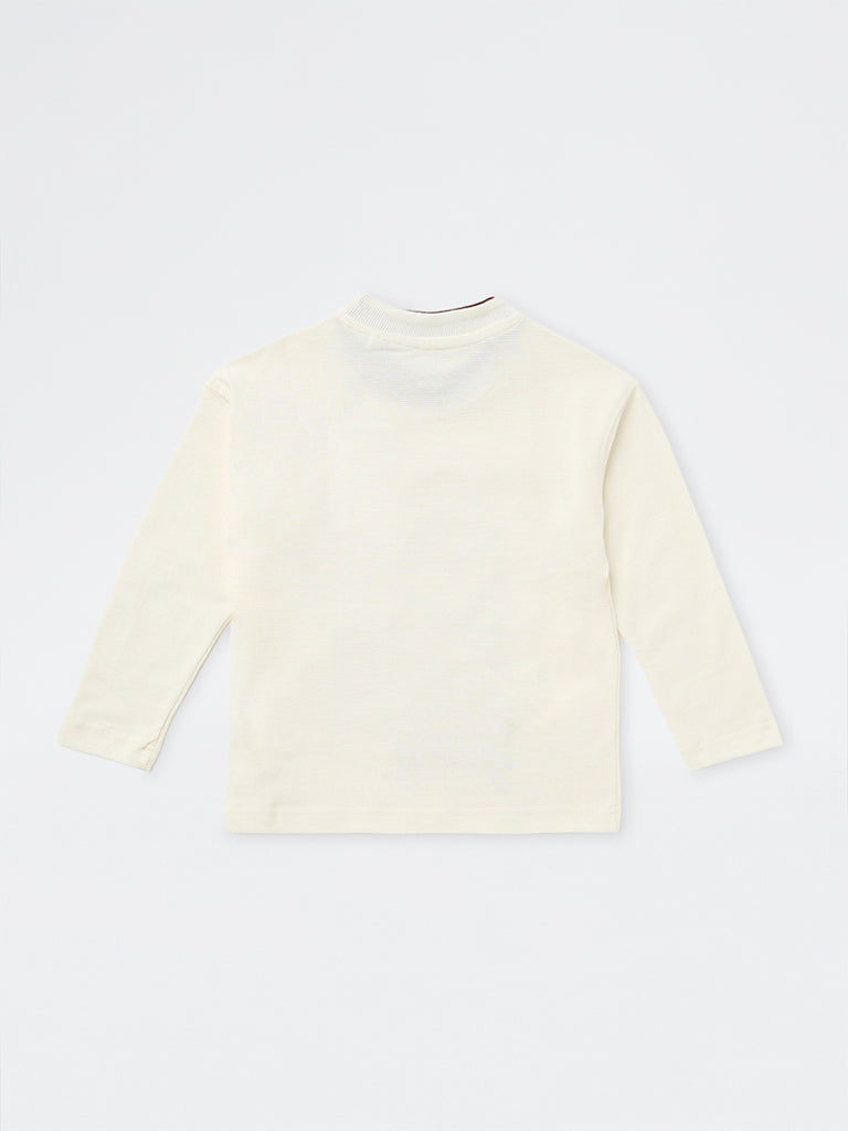 HOP Kids Boys Off-White Safari-Theme Cotton T-Shirt