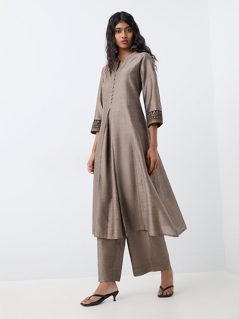 Utsa Grey Solid Pants