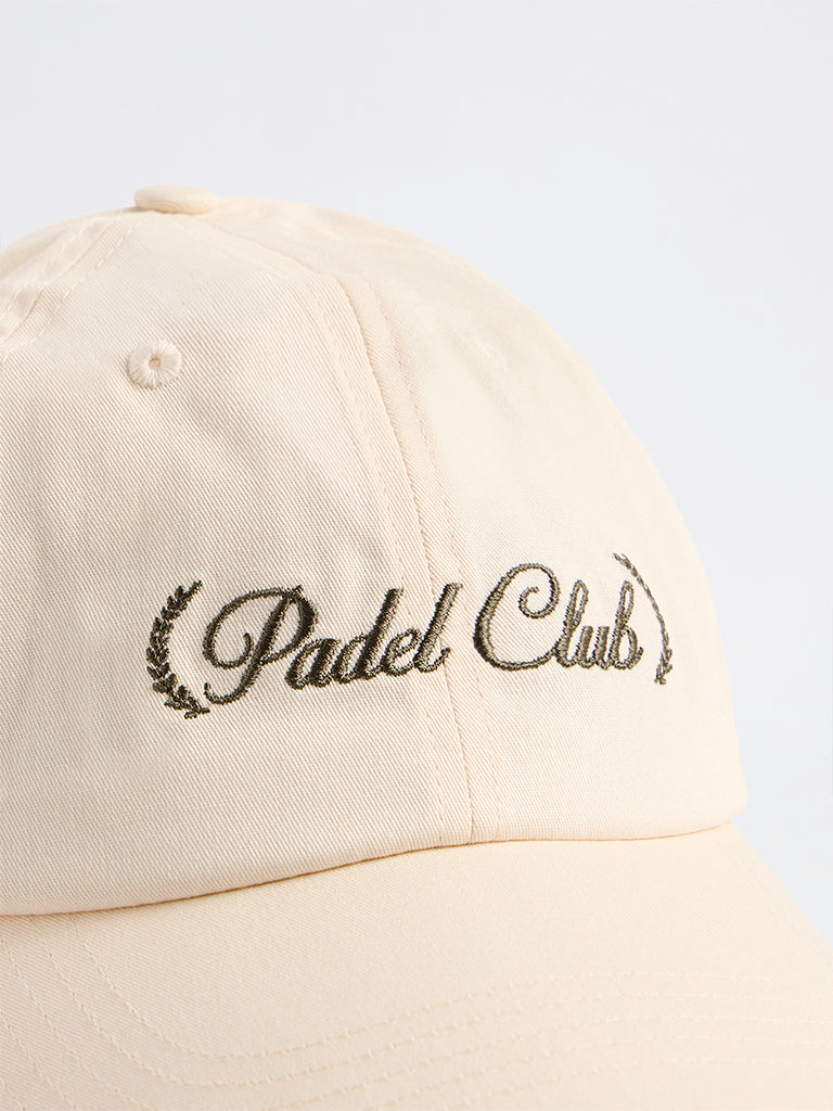 Westside Accessories Off-White Text Embroidered Cap