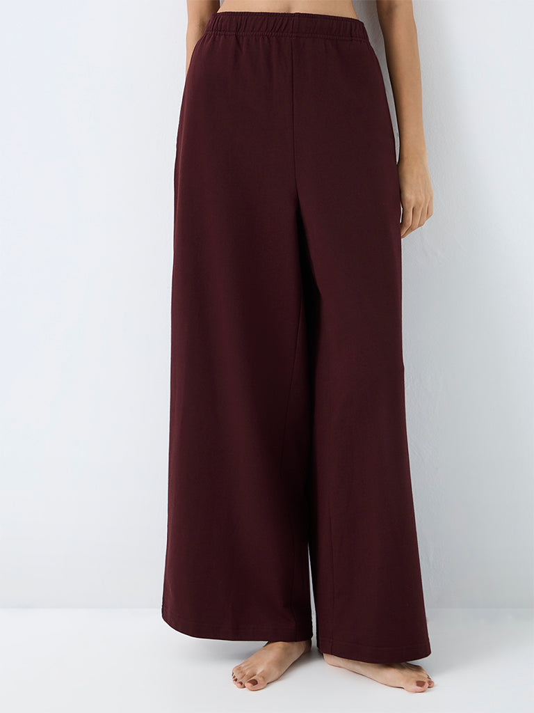 Superstar Dark Brown Solid High-Rise Cotton Pants