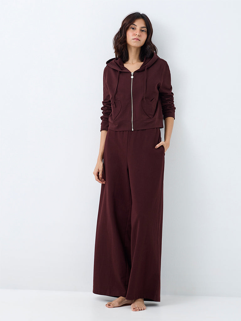 Superstar Dark Brown Heart-Detail Hooded Cotton Jacket