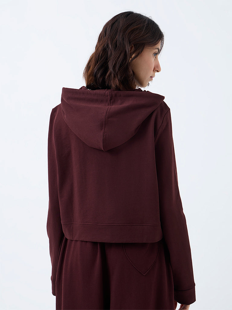 Superstar Dark Brown Heart-Detail Hooded Cotton Jacket