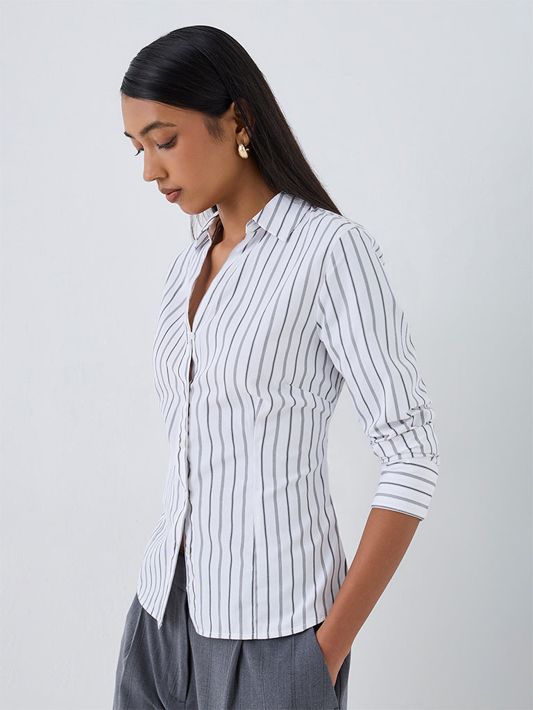 Wardrobe Ivory Striped Shirt