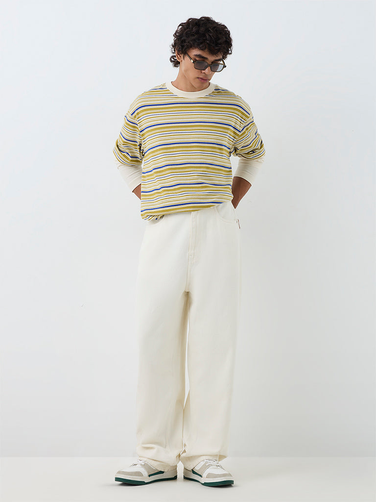Nuon Off-White Skater-Fit Mid-Rise Jeans