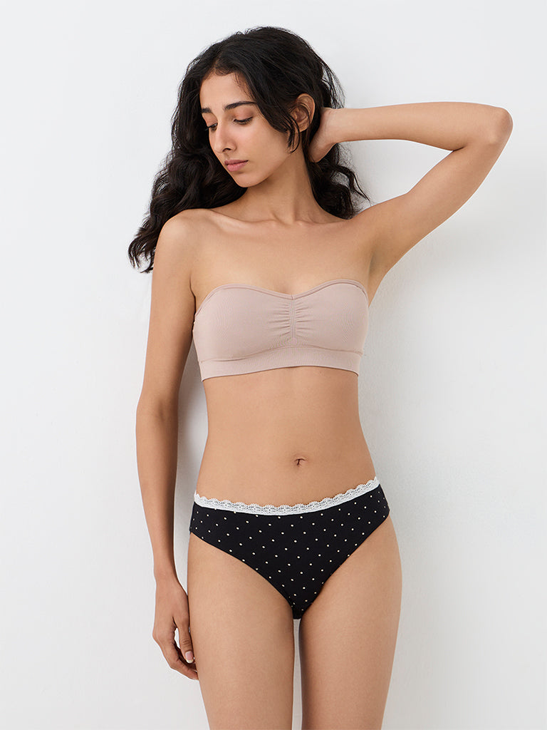Superstar Light Taupe Ruched Seamfree Padded Tube Bra