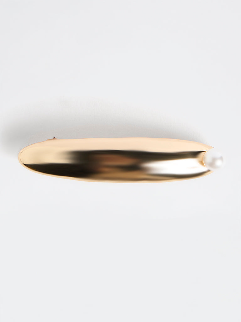 Westside Accessories Gold Pearlescent Hair Barrette Clip