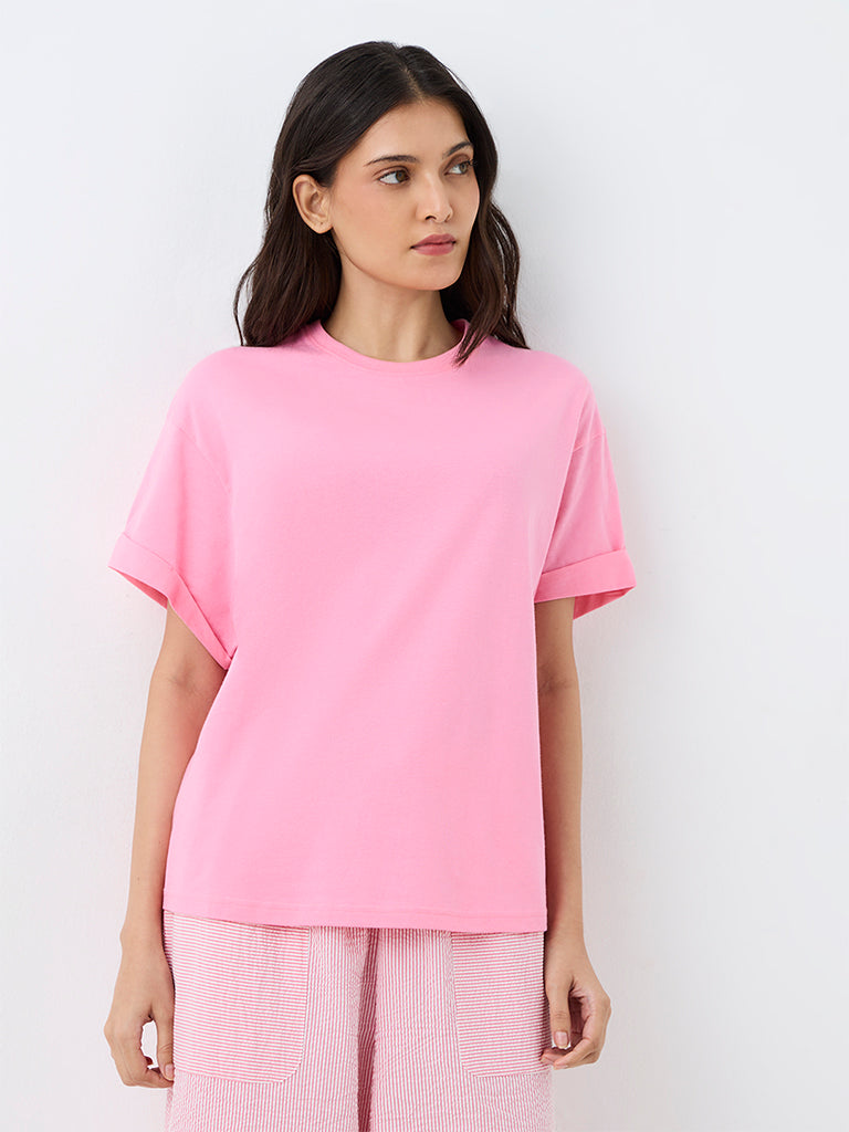 Wunderlove Pink Solid T-Shirt