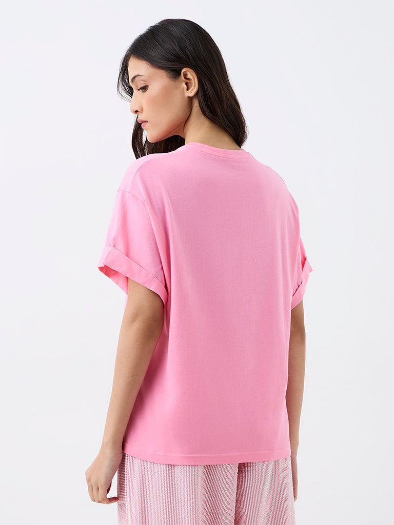 Wunderlove Pink Solid T-Shirt
