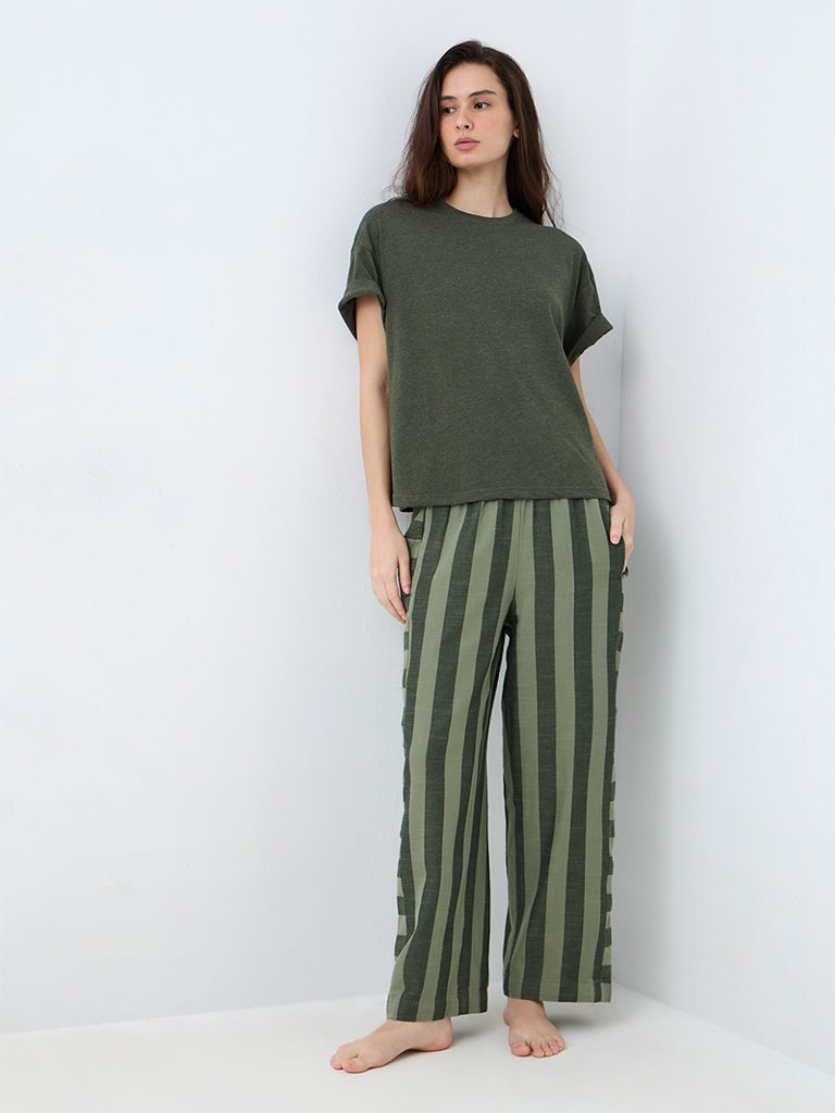 Wunderlove Dark Green Melange T-Shirt