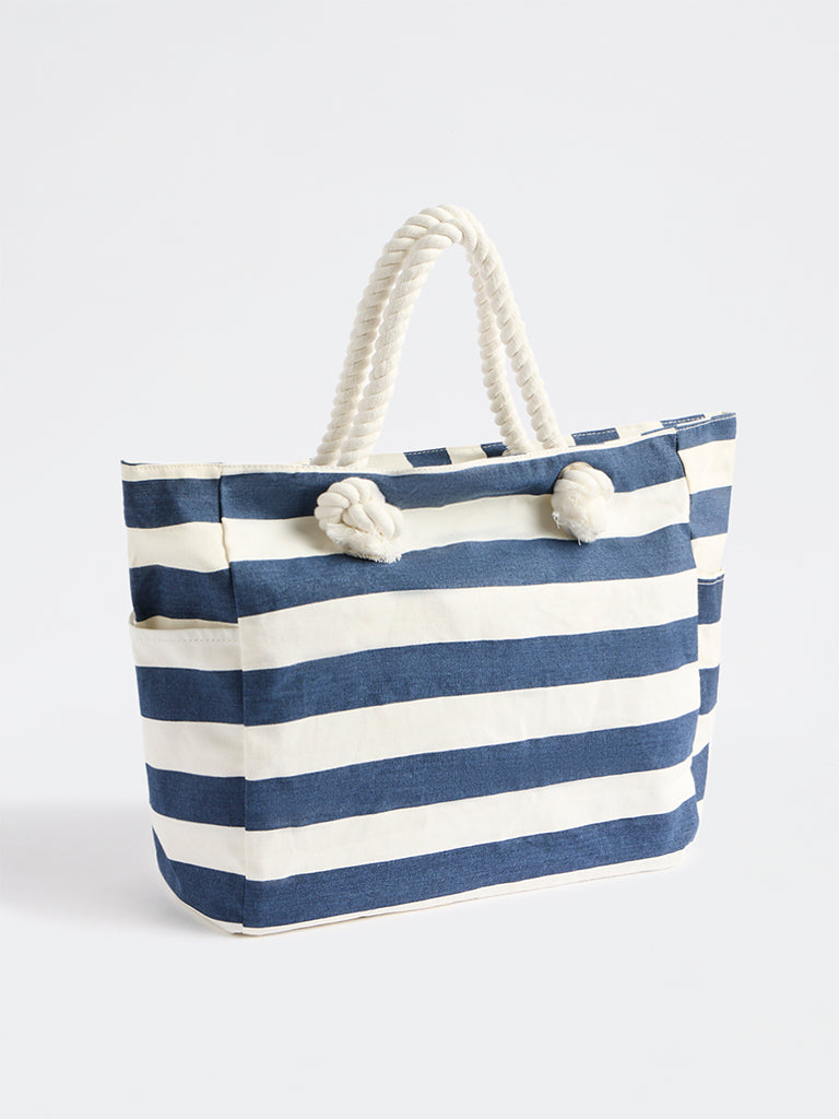 Wunderlove Navy Striped Handbag
